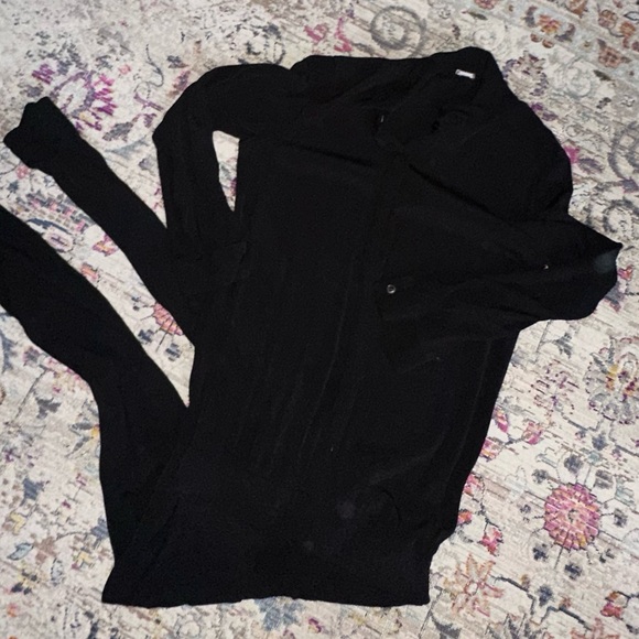 Monro long sleeve button up black jump suit - Picture 2 of 3
